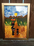 African Mother and Child Travelling Black Artist Owned Artwork Gift Handmade