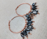 Women's Copper Earrings Dangle Beaded Elephant Hoop Jewelry Ethnic