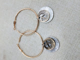 Peace Earrings Women Hoop Jewelry Gold Tone Stainless Steel Dangle Gift Ideas