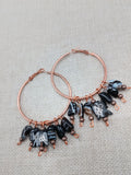 Women's Copper Earrings Dangle Beaded Elephant Hoop Jewelry Ethnic