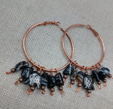 Women's Copper Earrings Dangle Beaded Elephant Hoop Jewelry Ethnic