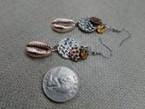 Cowrie Earrings Metal Copper Silver Gold Dangle Women Jewelry Fashion