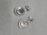 Peace Earrings Women Silver Gold Round Dangle Clip On Non Pierced Jewelry