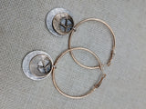 Peace Earrings Women Hoop Jewelry Gold Tone Stainless Steel Dangle Gift Ideas