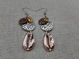 Cowrie Earrings Metal Copper Silver Gold Dangle Women Jewelry Fashion