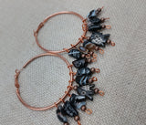 Women's Copper Earrings Dangle Beaded Elephant Hoop Jewelry Ethnic