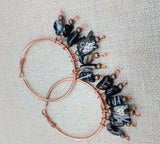 Women's Copper Earrings Dangle Beaded Elephant Hoop Jewelry Ethnic