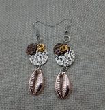 Cowrie Earrings Metal Copper Silver Gold Dangle Women Jewelry Fashion