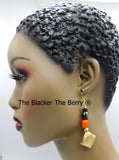 Women Earrings Gold Tone Orange Ethnic Jewelry The Blacker The Berry ®