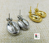 Silver Cowrie Post Earrings Stainless Steel Jewelry Black Owned