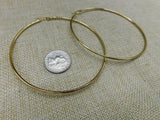 Gold Tone Hoop Earrings Stainless Steel Hoop Extra Large Women Jewelry Round