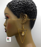 African Cowrie Shell Earrings Triangle Dangle Women Jewelry Ethnic