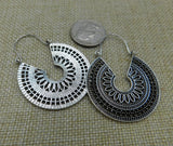 Antique Silver Hoop Earrings Women Jewelry Fashion