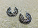 Antique Silver Hoop Earrings Women Jewelry Fashion