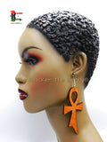 Wooden Ankh Earrings Wood Egyptian Large Jewelry Women Black Owned Business