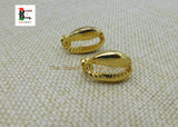 Gold Cowrie Post Earrings Stainless Steel Jewelry Black Owned