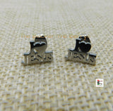 I Love Jesus Silver Stud Earrings Stainless Steel Jewelry