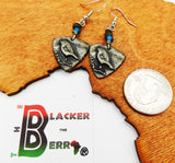 Bird Earrings Pewter Handmade Blue Beaded Gift Ideas Christmas