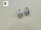 Silver Cowrie Post Earrings Stainless Steel Jewelry Black Owned
