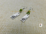 Women Earrings Silver Bird Green Jewelry Nature