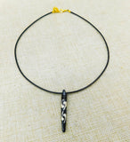 African Batik Stick Necklace Adjustable Women Men Black Owned Jewelry