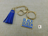 Black Queen Keychain Blue Gold Gift Ideas Black Owned