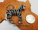 Zebra Keychain Black Silver Metal Gift Ideas