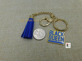 Black Queen Keychain Blue Gold Gift Ideas Black Owned