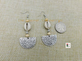 Antique Silver Earrings Cowrie Jewelry Dangle Handmade Women