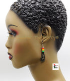 Giraffe Earrings African Jewelry Beaded Pewter Handmade Rasta Women