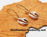 Copper Cowrie Shell Earrings Beaded Long Jewelry Women