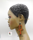 Ankh Earrings Wooden Jewelry Handmade The Blacker The Berry Design Black Owned