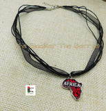 African Necklace Adjustable Red Jewelry Women Silver