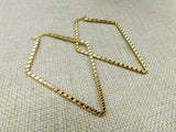 Gold Tone Earrings Stainless Steel Hoop large  Long Women Jewelry