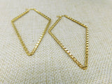 Gold Tone Earrings Stainless Steel Hoop large  Long Women Jewelry