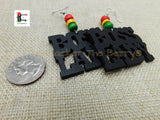 Boss Lady Earrings Black Wooden Rasta Jewelry Gift Ideas for Her Women Handmade