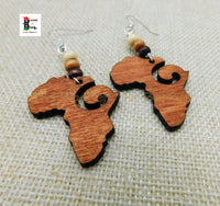 Africa Earrings Wooden Motherland Beaded Afrocentric Jewelry