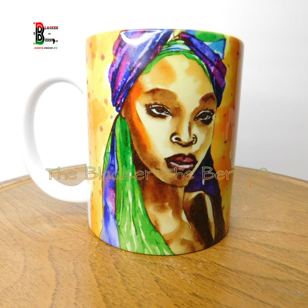 Black Woman Mug Cup Inspirational I Am Strong Afrocentric Handmade Black Owned Business