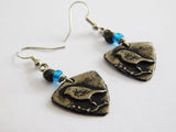 Bird Earrings Pewter Handmade Blue Beaded Gift Ideas Christmas