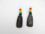 Giraffe Earrings African Jewelry Beaded Pewter Handmade Rasta Women