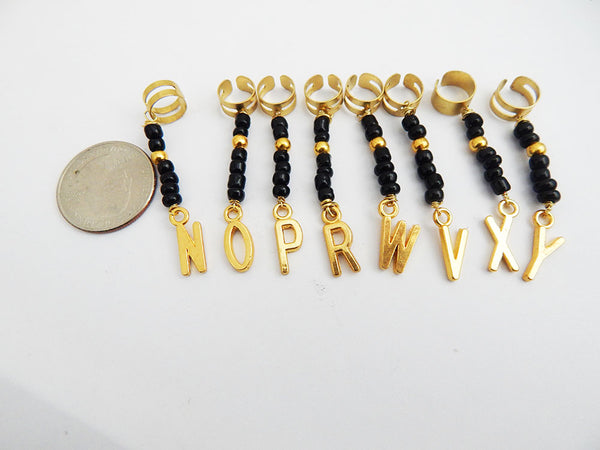 Personalized Hair Jewelry Gold Black Loc Hair Accessories Beaded