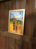 African Mother and Child Travelling Black Artist Owned Artwork Gift Handmade