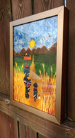 African Mother and Child Travelling Black Artist Owned Artwork Gift Handmade