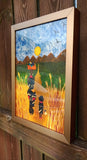 African Mother and Child Travelling Black Artist Owned Artwork Gift Handmade