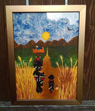 African Mother and Child Travelling Black Artist Owned Artwork Gift Handmade