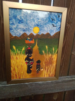 African Mother and Child Travelling Black Artist Owned Artwork Gift Handmade