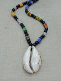 Large African Cowrie Shell Krobo Beaded Necklace Handmade Men Gift Jewelry