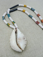 Large African Cowrie Beaded Jewelry Handmade Statement White Gift Ethnic Wedding Fashion