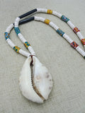 Large African Cowrie Beaded Jewelry Handmade Statement White Gift Ethnic Wedding Fashion