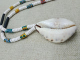 Large African Cowrie Beaded Jewelry Handmade Statement White Gift Ethnic Wedding Fashion